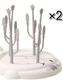 1 pièce Porte-bouteille de bébé en forme de cactus/arbre à vœux, support multifonctionnel de drainage pour biberons et tasses de bébé, étagère de rangement détachable