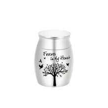 Kleine Aufbewahrungsurnen für Asche, Mini Lebensbaum-Urnen für Asche aus Aluminiumlegierung, Memorial Asche-Behälter - Für immer in meinem Herzen