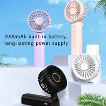 TENGKESi 1 Peça Ventilador Elétrico Recarregável Portátil de 8 Polegadas com Carregamento USB Tipo-C, 5V2A, F158-A, Rotação de 90 Graus, Telescópico, Dobrável, Timer, Oscilação Automática, Controle Remoto, Ventilador de Mesa/Piso Miniatura, Essencial para Casa, Viagem, Exterior