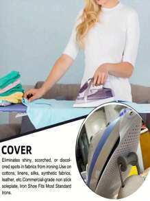 1pc Premium Iron Protector Cover, Ironing Shoe Cover, Ironing Accessories, Iron Soles Electric, Iron Assistant Tool For Iron Safe Slip On Most Standard Size Electric Iron Sole Quick Install Cover, Easy-Install Steam Iron Guard For All Fabric Types Home Travel Accessories, Iron Shoe Plate Ironing Plate Protector, Clothes Ironing Accessories, Household Universal Ironing Protection Cover, Anti-Burning And Anti-Scalding Steam Iron Boots