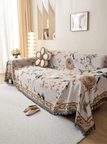 1 szt. Amerykański styl kwiatowy/botaniczny pokrowiec na sofę/narzuta, wielofunkcyjny prezent wielkanocny, urodziny, ukończenie szkoły, pokrowiec na sofę, wystrój salonu, wystrój pokoju