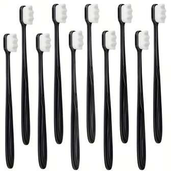 10 piezas de cepillos de dientes manuales ultra suaves, que contienen 20,000 cerdas suaves - Adecuado para encías y dientes sensibles - Opción ideal para adultos