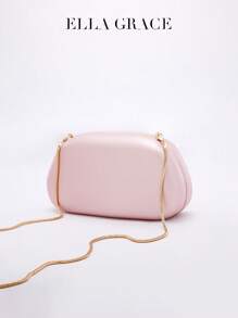 Pearlescent Powder, PU Leather Clutch - Ideal For Valentine's Day, Comfortable And Fashionable, Fashion Handbag, Personalized Gift Option, Accessory 2025, Chic Style For All Occasions, Luxury Feel At Affordable Price, Prom Bag For Party
