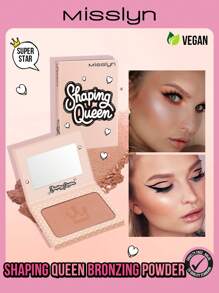 Polvos bronceadores MISSLYN Sculpting Queen, set de polvos bronceadores de maquillaje que incluye espejo, polvos para contorno y bronceado, de textura suave y pigmentada en forma de polvo, adecuado para el estilo de maquillaje Y2K, se puede usar para fiestas, playa, viajes, vacaciones, campamentos, actividades al aire libre, un regalo ideal de Año Nuevo para chicas fashionistas, también adecuado para juegos de roles, viajes, festivales, campus, escuela, Año Nuevo Chino y otras ocasiones - 2 súper estrellas - Ver 2