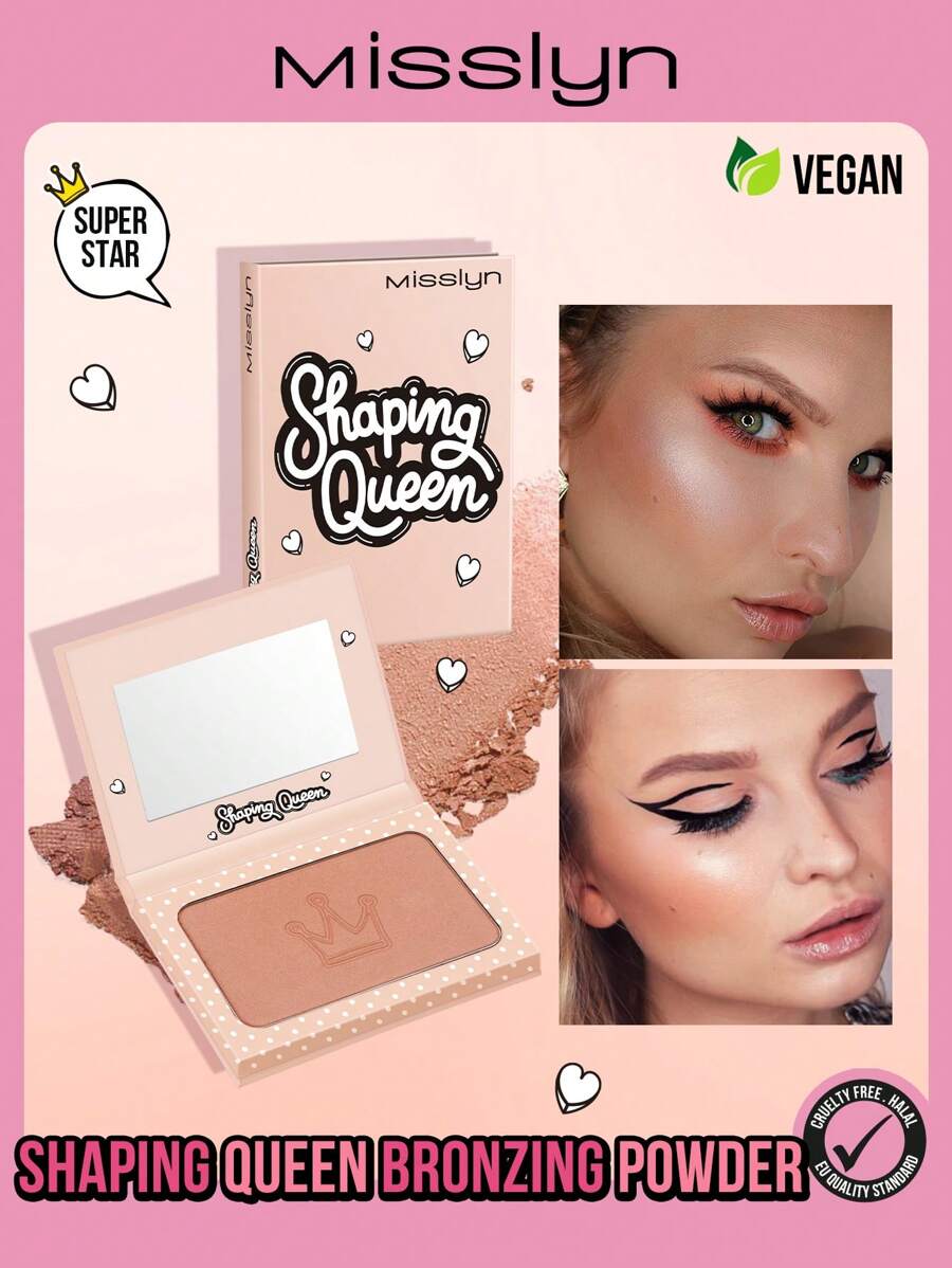 Polvos bronceadores MISSLYN Sculpting Queen, set de polvos bronceadores de maquillaje que incluye espejo, polvos para contorno y bronceado, de textura suave y pigmentada en forma de polvo, adecuado para el estilo de maquillaje Y2K, se puede usar para fiestas, playa, viajes, vacaciones, campamentos, actividades al aire libre, un regalo ideal de Año Nuevo para chicas fashionistas, también adecuado para juegos de roles, viajes, festivales, campus, escuela, Año Nuevo Chino y otras ocasiones
