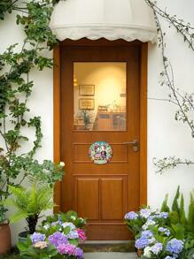 1 Stück 2D bedruckte Wanddekoration mit Oster-Motiv, Eiern und Schmetterlingen, hochwertiges Holzmaterial, vielseitige Hängedekoration, moderner minimalistischer Stil, geeignet für Eingangsbereich Osterdekoration, Oster-Party Geschenk