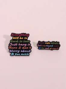 2 件鼓励谚语珐琅别针人们会犯错误，这就是为什么他们在铅笔末端放橡皮擦金属徽章朋友