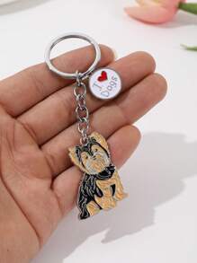 1pc Alloy German Shepherd Dog Keychain Bag Decoration Car Pendant Simple Fashion Key Pendant Home Decoration Holiday Gift Birthday Gift For Dog Lovers - Multicolor - View 6