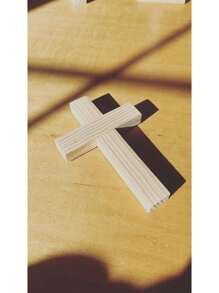 1pc 5/11inch Wooden Cross, DIY Wall Unfinished Wooden Cross, Blank Wood Christian Catholic Cross Made In ,Handmade Catholic Cross, Wooden Cross For Walls, Jesus Christian Hanging Cross As A Gift For Families
