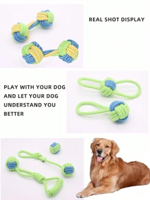 1Pc Dog Chew Toys With Knotted Rope - Promote Dental Health, Exercise & Bonding For Small & Medium Breed Dogs, Puppy Teething, Biting & Interactive Pet Toys, Self-Playing & Boredom Relief Woven Rope Toys, Puppy Keep, Dog Toys, Puppy Game, Dog Things, Puppy Keep Toys