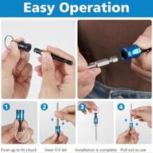 Đầu giữ mũi vít lục giác 1/4 inch, thích hợp cho mũi khoan va đập, thanh nối dài móc khóa, thiết kế tháo lắp nhanh, dễ thay thế, đầu giữ mũi vít, có thể dùng để cất giữ dụng cụ và làm quà tặng trang trí nhà cửa. - Nhiều màu - Xem 5
