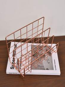 桌面邮件整理器文件整理器金属线邮件分类器信件整理器杂志架用于信件、邮件、书籍、明信片、小册子、邮件架（3 个插槽，）