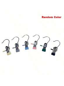 不锈钢衣夹洗衣衣钉带钩便携式挂衣夹裤夹家用不留痕强力不锈钢多功能带钩衣夹晾衣夹单个宽口夹耐磨 - 彩色 - 查看 14