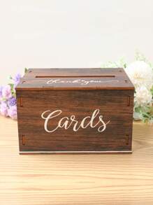 1 套乡村风格木制婚礼卡盒，带插槽签到盒，多功能婚礼登记盒，婚礼请柬放置盒，用于婚礼派对装饰用品，非常适合招待会、礼品和钱款、新娘送礼会装饰，长度：20 宽度：15.5 高度：12