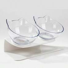 Tendry Double Elevated Cat Lover And Cat Mom Love Bowls With Non-Slip Base & Stand - Ergonomic Raised Feeding Dishes For Cervical Support - Food & Water Bowls - Essential Cat Lover And Cat Mom Love Supplies