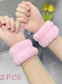 Bộ 8PCS/6PCS/4PCS/2PCS/1PC - Vòng đeo tay phòng tắm, vòng đeo tay co giãn đơn sắc đơn giản, vòng đeo tay rửa mặt thấm hút, vòng đeo tay thấm ẩm cho nữ, chống mồ hôi khi trang điểm và thể thao, dùng để rửa mặt, rửa tay - Nhiều màu - Xem 13