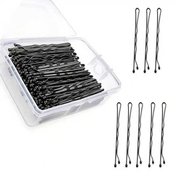 100pcs 2 Inch Hair Clips Set, Safety Fixed Hair Clips Suitable For Women, Girls And Salons, With Transparent Storage Box Home Bathroom Decor Summer Back To School