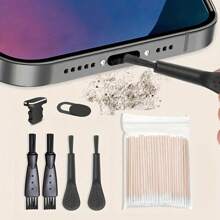 Kit de limpeza e manutenção para smartphone 37/41/56 peças, compatível com porta iPhone/Tipo C, inclui plugues de poeira, limpador de teclado, protetores de alto-falante - Multicolorido - Ver 9