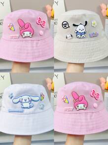 Sanrio 1 pièce Chapeau de soleil d'été Sanrio, chapeau de seau à large bord adorable avec Pompompurin et My Melody