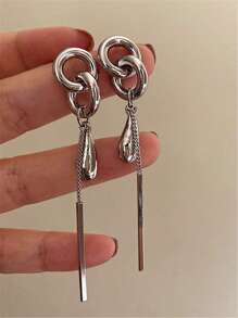 Aretes Colgantes De Borla Feng Shui Metálicos, Joyería Europea Y Americana