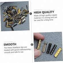 GLSTOY 100Pcs Punta Metálica Para Cordones De Zapatos Reemplazo De Agujetas Con 4 Agujeros Accesorios Para Reparación De Calzado En Colores - Negro - Ver 2