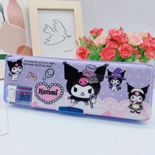 Sanrio Estuche para lápices de Kuromi lindo con sacapuntas, bolsa para bolígrafos de Hello Kitty rosa, organizador de útiles escolares y de oficina con regla y borrador de My Melody, portaplumas de Pochacco, adornos de Cinnamoroll, regalos para el aprecio de los maestros, artículos autorizados de Sanrio, de vuelta a la escuela, útiles escolares, estuche para lápices, mochila escolar.
