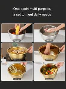 不锈钢非磁性调味罐、烘焙搅拌碗、不锈钢搅拌碗、大号深揉面碗、多功能蔬菜洗菜盆、汤锅