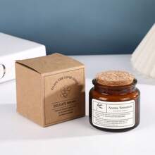 Wooden Stopper Brown Bottle Aroma Candle, Handmade Soy Wax Candle In Teacup, Smokeless, Home Fragrance & Women's Scented Candle Gift For Birthday, Valentine's Day, Mother's Day, Easter, Wedding, Festivals Gifts Graduation