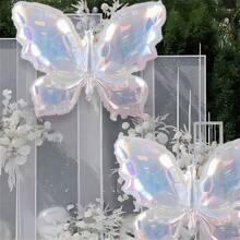 2/4 piezas Globos gigantes de mariposa transparentes y coloridos - Perfectos para fiestas con temática de cuento de hadas, bodas y aniversarios, regalos del Día de San Valentín, decoraciones de fiesta, decoraciones para el hogar