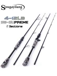 SOUGAYILANG 2 Sections Medium Graphite Composite Fishing Rod: 1.8M Versatile For Spinning & Casting, With Camouflage EVA Grip And Smooth Transition Design - Multicolor - View 3