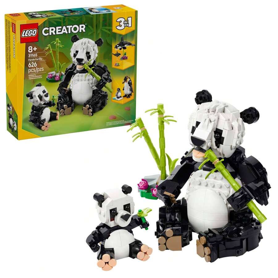 LEGO 31165 Wildlife: Panda Family Creative Variety Three-In-One 2025 New Building Blocks