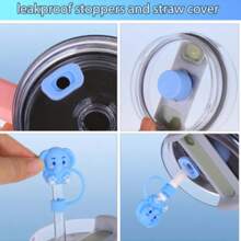 6PCS Cup Accessories, Suitable For 30oz And 40oz Cups With Handles, Including Letter Stickers, Straw Plugs, Silicone Coasters, Silicone Splash-Proof Kit, And Letter Pendants