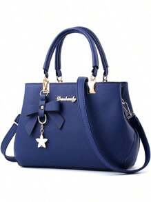 Dreubea Womens Handbag Tote Shoulder Purse Leather Crossbody Bag Bolsos Para Mujer - Xanh đậm - Xem 1