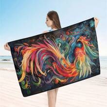 1 Piece Extra Large Beach Towel - Quick Drying, Soft, Lightweight, Sand-Free, Microfiber Material, Cute Bird Design, Ideal Gift For Women And Adults, Suitable For Pool, Travel And Swimming Summer, Holiday