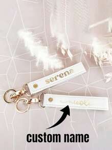 Personalized Wristband Keychain, Custom Initial Keychain, Imitation Leather Keychain, Letter Keychain, Housewarming Gift, New Car Gift, Unique Treasure Find, Summer Winter Fashion, Mailman Must-Have, Mountaineering, Colorful, Cute, Adorable, Contracted, Funny, Kawaii, Y2K, Minimalist, Commuting, For Birthdays, For Holiday/ Vacation, For Outdoors/Outings/Travel/Hiking/Stadium/Sports/Climbing, For Business/Commute/Work/Office, Vacation, Vacation - Multicolor - View 2