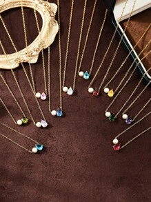 قلادة مصنوعة من الستانلس ستيل والذهب الأصفر مطلي بالكهرباء 18 قيراط، مقاومة للماء والعرق، مناسبة للارتداء اليومي، إكسسوارات للسيدات، هدية عيد الحب، هدية للأم، هدية عيد الأم