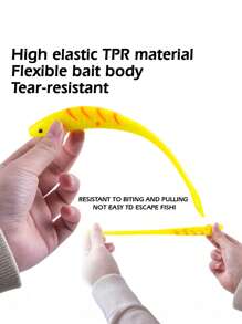 GOTURE Goture 3pcs Large Cuttail Fish, Forktail Fish Soft Lure, High Elastic TPR Material, Flexible, Durable, Realistic Swimming Action, For Saltwater Fishing