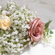 's Breath Artificial Flowers, 6pcs White's Breath Flowers Artificial Bulk, Real Artificial's Breath Horse Bouquet Wedding Flower Arrangement Party Decoration