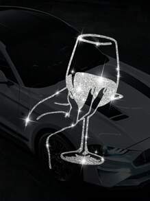 1 件优雅的葡萄酒爱好者女士闪光水钻墙贴，完美独特的家居装饰和主题派对装饰，适用于婚礼、派对、活动、轻松区域 - 均碼 - 查看 15