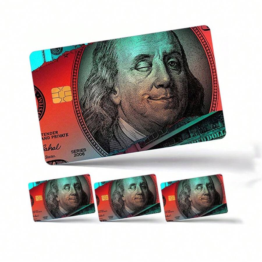 4pcs Ultrathin Vinyl No-Residue Stickers Suitable For Credit Cards, Debit Cards, Metro Cards, Key Cards, Skin Protection And Personalization, Ultrathin Waterproof Anti-Scratch Anti-Slip