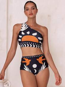 Nuevos Arrivals Conjunto de traje de baño de 3 piezas con estampado de malla sexy, estilo europeo y americano, para mujeres