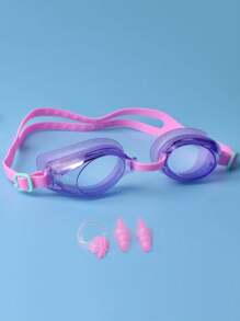 SHENYU 4pcs Professional Swimming Goggles With Nose Clip And Ear Plugs Set, Beach Essentials, Beach Accessories, Pool Float - Multicolor - View 4