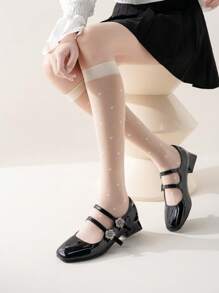 1/3pairs Of Ultra Thin Women's Stockings, Heart-Shaped Pattern Women's Calf Socks, Long Tube Socks, Knee High Socks, Y2k, Cozy - Multicolor - View 9