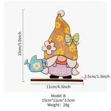 1 件复活装饰用品复活节印花老人木制装饰品 Q 版彩色侏儒装饰品节日庆典生日派对宴会茶会精美工艺品时尚搭配