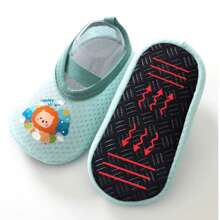 1 Pair Newborn Baby Floor Socks, Thin Toddler Anti-Slip Indoor Shoes, Breathable Mesh Design, Suitable For Boys And Girls In Spring & Autumn