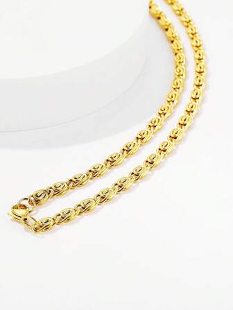 ZG YING ZHOU ZGYZ 1 pieza Collar de cadena gruesa de acero inoxidable con baño de oro de 18K estilo Miami, accesorio de joyería versátil para mujeres