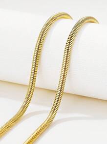 ZG YING ZHOU ZGYZ 1pc Fashionable Stainless Steel Miami 18K Gold Plated Round Curb Chain, Cuban Link, Snake Bone Chain, Figaro Chain Combination Necklace, Unisex Daily Wear Jewelry