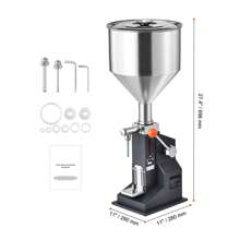 Pneumatic Or Manual Paste Liquid Filling Machine, 5-100ml Bottle Filler, Adjustable Bottle Filling Machine, Stainless Steel Liquid Filler With Pedal, Hopper For Milk Water Juice Essential Oil Shampoo Cosmetic Honey Lotion - Manual, 5-100ml - 查看 9