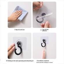 3pcs Multi-Purpose Adhesive Hooks, Rotatable Ceiling Mounted Hanging Hooks, Strong Sticky Hooks For Kitchen, Bathroom, Wall, Key, Clothes Hanger, Random Colors