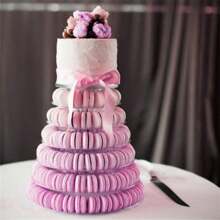 Suporte de Torre Redondo em Plástico Transparente, Suporte de Exposição de Bolo, Suporte de Sobremesas, Cupcake, para Festa de Aniversário, Casamento, Formatura, Comemorações, Ação de Graças, Natal ou Qualquer Outro Evento